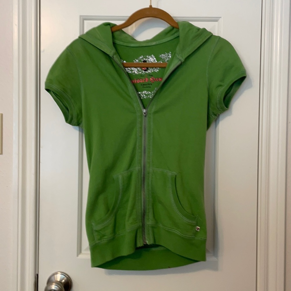 Twisted heart short sleeve hooded jacket size S